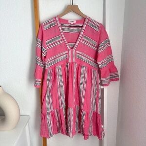 Lemlem Pink and White Mini Dress
